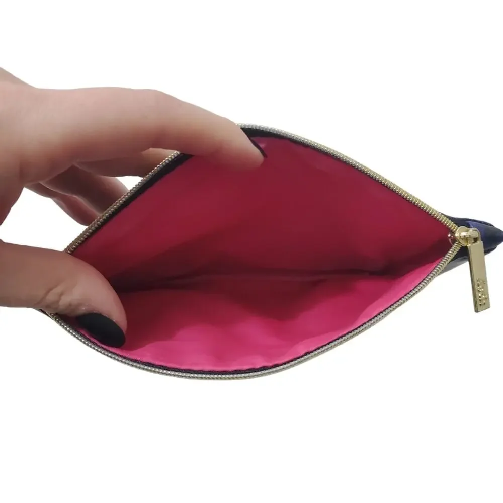 Ipsy | Blue Heart Zipper Top Coin and Beauty Pouch